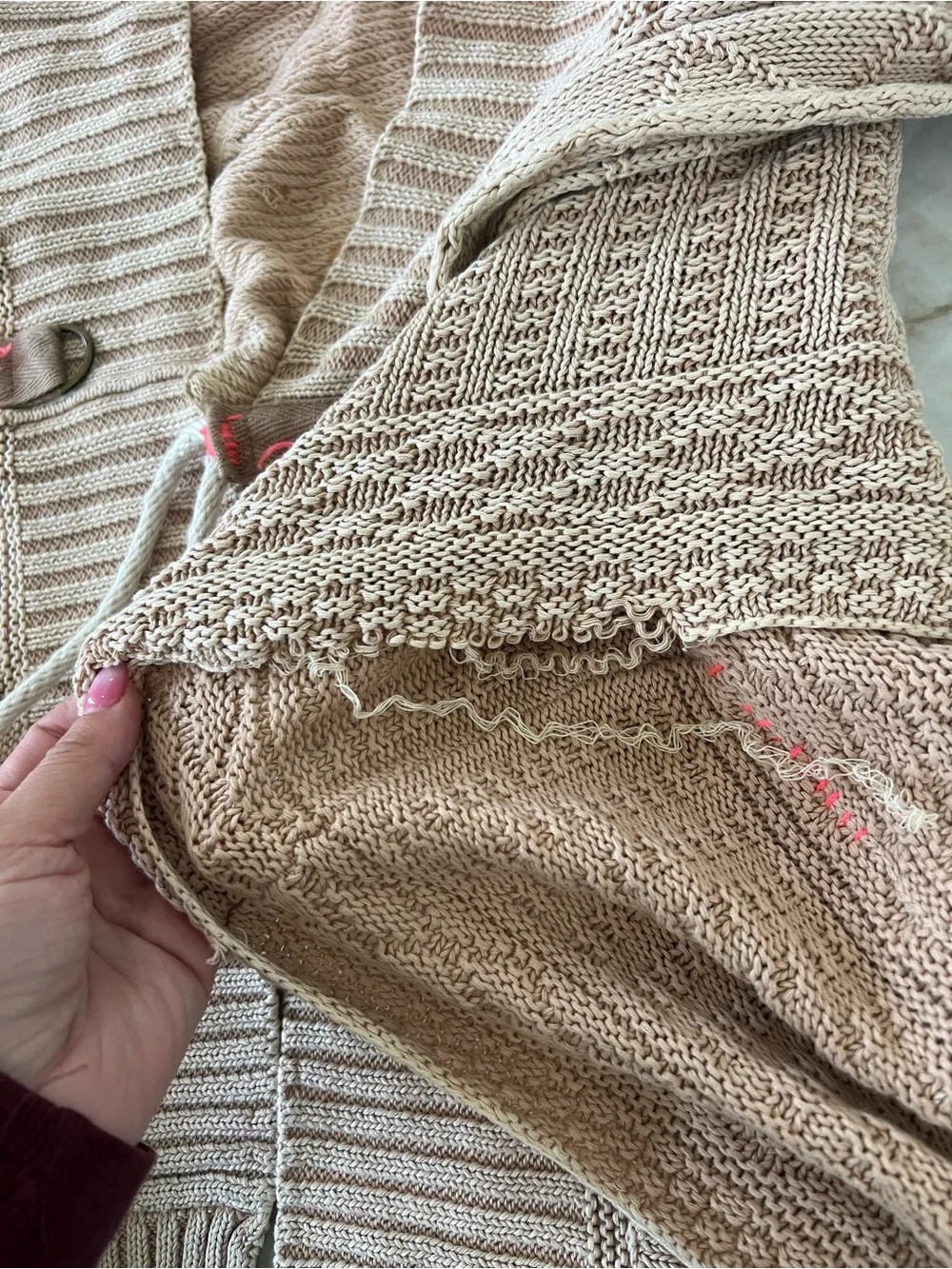 Free People Tan All Washed Out Cardigan Size Small